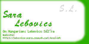 sara lebovics business card